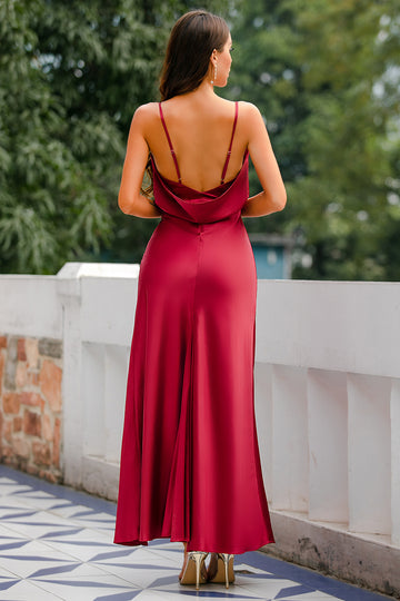 Mermaid Burgundy Long Prom Dress